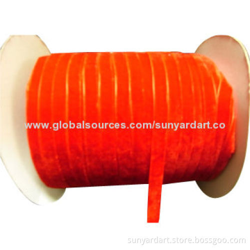 Polyamide velvet ribbons, various colors and widths are available